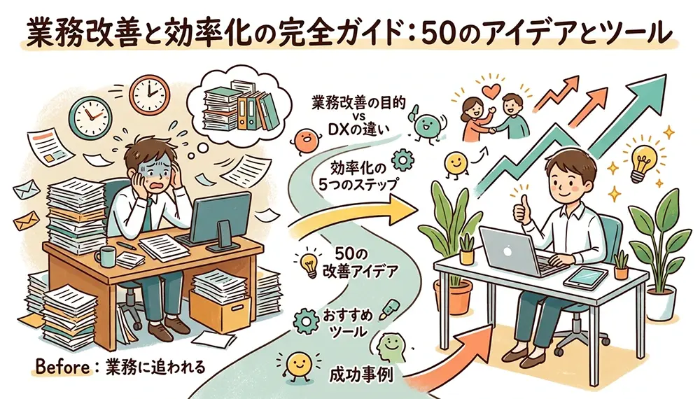 業務改善のアイデア50選！成功事例から学ぶ効率化の進め方