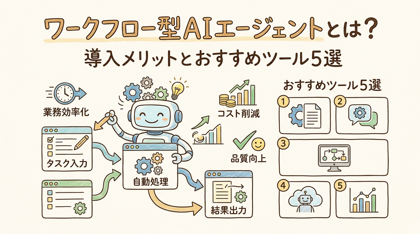 ワークフロー型AIエージェントとは？導入メリットとおすすめツール5選